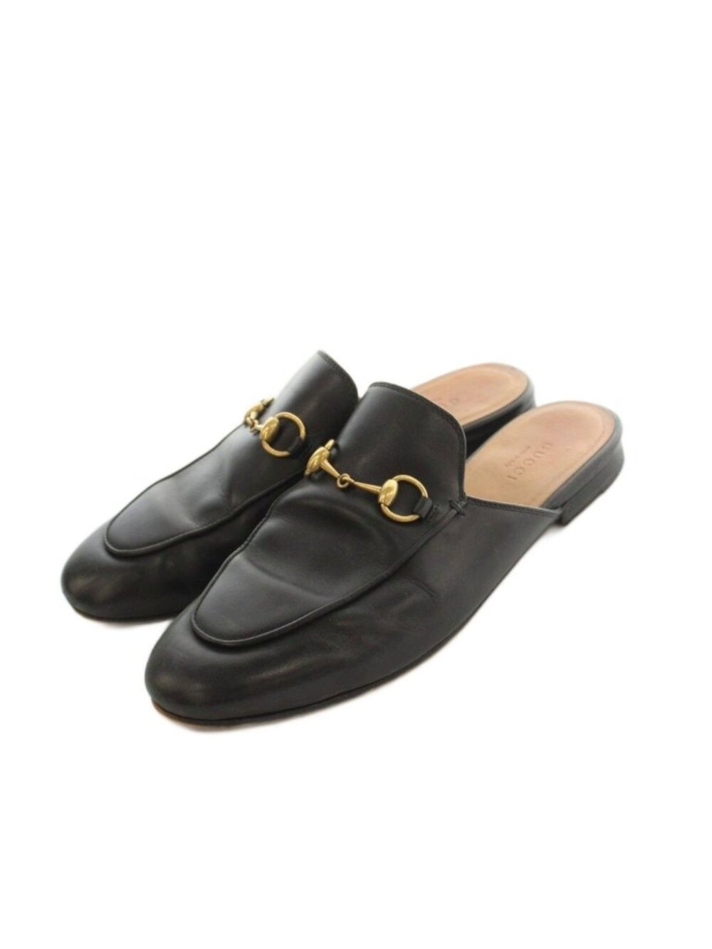 Gucci Prince Town Bit Loafers Mules Leather Black